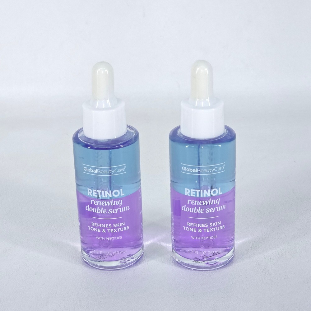 Global‎ Beauty Care Retinol Renewing Double Serum 1.7 oz (50 mL) 2 Pack New Glow